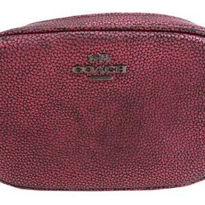 Coach Metallic Berry Pink Pebbled Leather Belt Fanny Pack 4x7x2